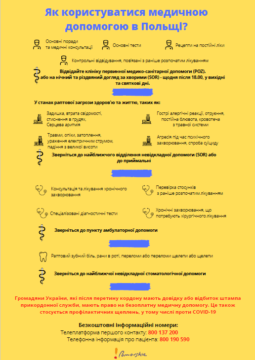 Jak korzystać z opieki zdrowotnej - plakat - ukraiński